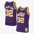 Utah Jazz Karl Malone 1991 Hardwood Classics Road Swingman Jersey by Mitchell & Ness - Purple - Mens