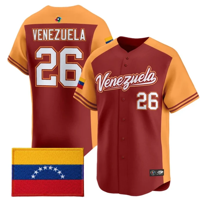 2026 Venezuela Team Venezuela World Baseball #26 Limited Jersey