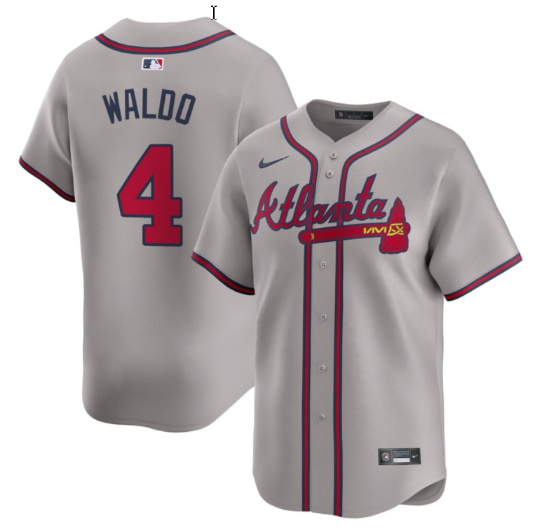 Atlanta Braves #4 Waldo Road Limited Jersey - Gray