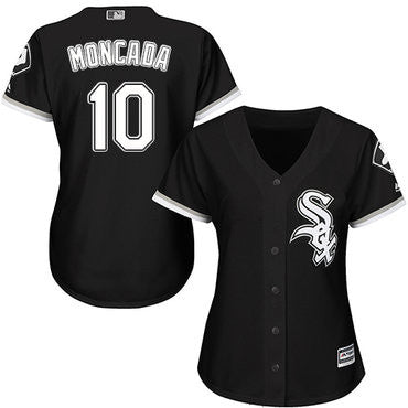 Yoan Moncada #10 Chicago White Sox Womens Black Alternate Limited Baseball Jersey - White