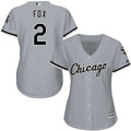 Chicago White Sox #2 Womens Nellie Fox Grey Road Limited Baseball Jersey - White