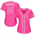 James Shields #25 Chicago White Sox Womens Pink Fashion Limited Baseball Jersey - White