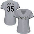 Frank Thomas #35 Chicago White Sox Womens Grey Road Limited Baseball Jersey - White