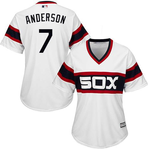 Tim Anderson #7 Chicago White Sox Womens White Alternate Home Limited Baseball Jersey - White