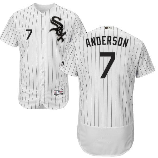 Tim Anderson #7 Chicago White Sox Whiteblack Strip Flexbase Authentic Jersey - White