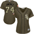 Eloy Jimenez #74 Chicago White Sox Womens Green Salute To Service Limited Baseball Jersey - White