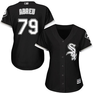 Jose Abreu #79 Chicago White Sox Womens Black Alternate Limited Baseball Jersey - White