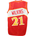 Dominique Wilkins Autographed Pro Style Red  Jersey Beckett Witness 49735
