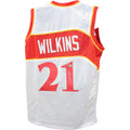 Dominique Wilkins Autographed Pro Style White  Jersey Beckett Witness 49741