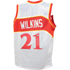 Dominique Wilkins Autographed Pro Style White  Jersey Beckett Witness 49741