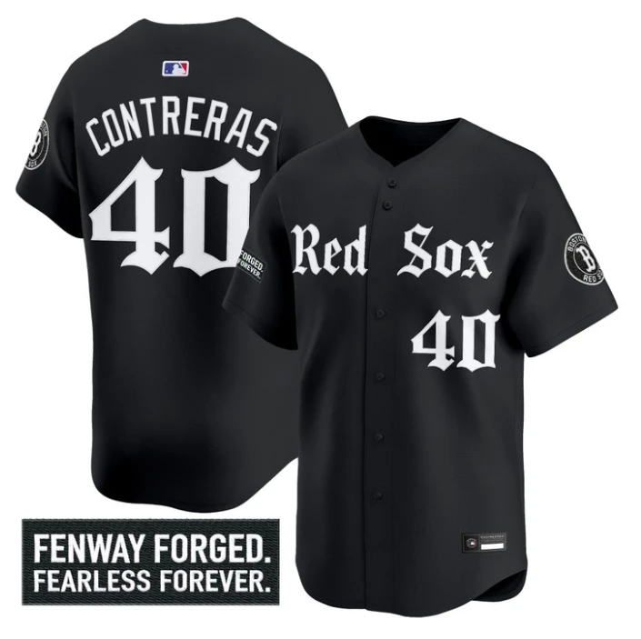 Willson Contreras #40 Boston Red Sox Gothic Edition Premier Jersey