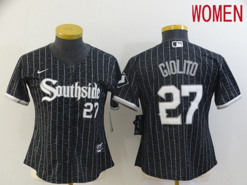 Chicago White Sox #27 Nike Women 2021 Giolito City Edition Game Jerseys Limited Jersey - Black