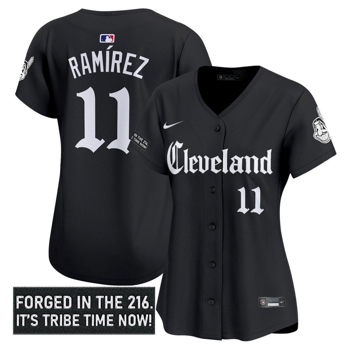 Gothic Iron Cleveland Indians Women Edition Vapor Premier Limited Jersey