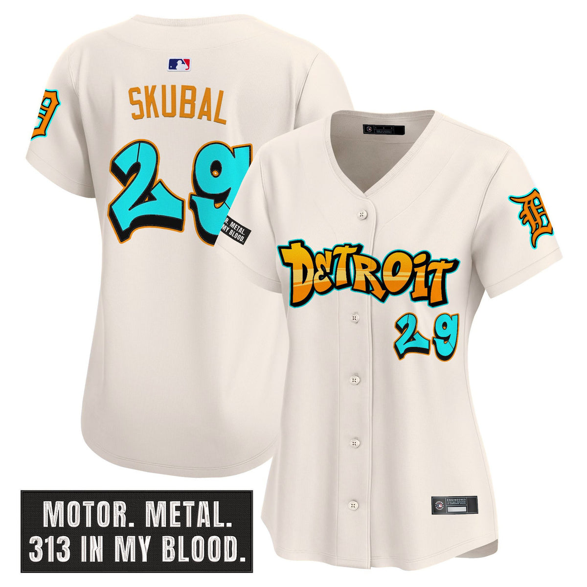 Motor City Detroit Tigers Women Graffiti Edition Vapor Premier Limited Jersey