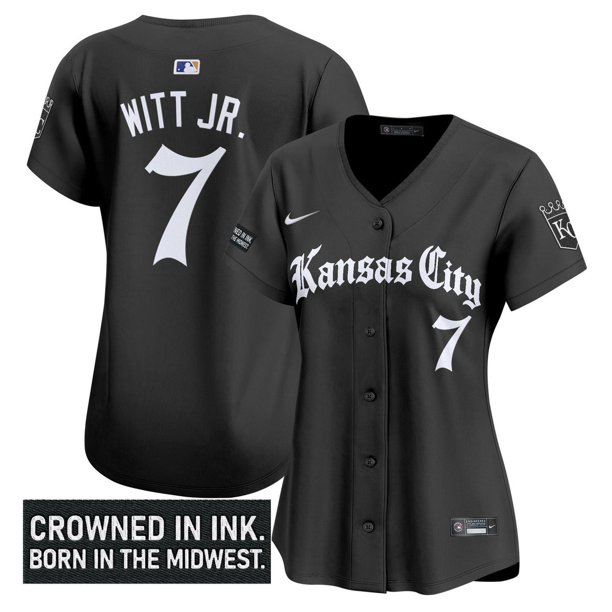 Gothic Crown #00 Kansas City Royals Women Edition Vapor Premier Limited Jersey