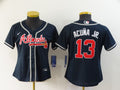 Ronald Acuna Jr #13 Atlanta Braves Nike Womens Limited Cool Base Jersey - Navy Blue