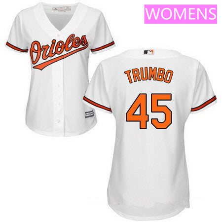 Mark Trumbo #45 Baltimore Orioles Majestic Womens Home Limited Cool Base Jersey - White