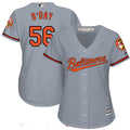Darren Oday #56 Baltimore Orioles Majestic Womens Road Limited Cool Base Jersey - Gray
