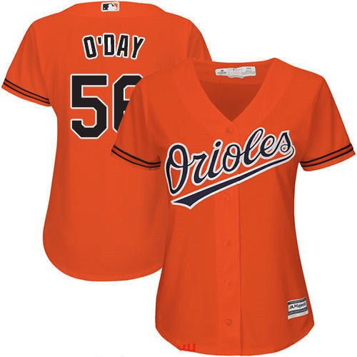 Darren Oday #56 Baltimore Orioles Majestic Womens Limited Cool Base Jersey - Orange