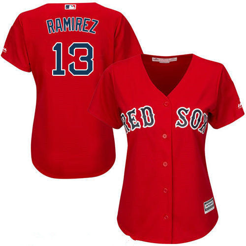 Hanley Ramirez #13 Boston Red Sox Majestic Womens Limited Cool Base Jersey - Red