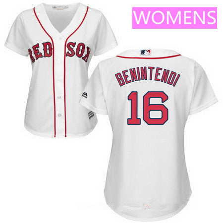 Andrew Benintendi #16 Boston Red Sox Majestic Womens Home Limited Flex Base Jersey - White