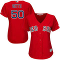 Mookie Betts #50 Boston Red Sox Majestic Womens Limited Cool Base Jersey - Red