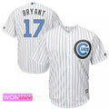 Kris Bryant #17 Chicago Cubs Majestic Womens Baby Blue Fathers Day Limited Cool Base Jersey - White
