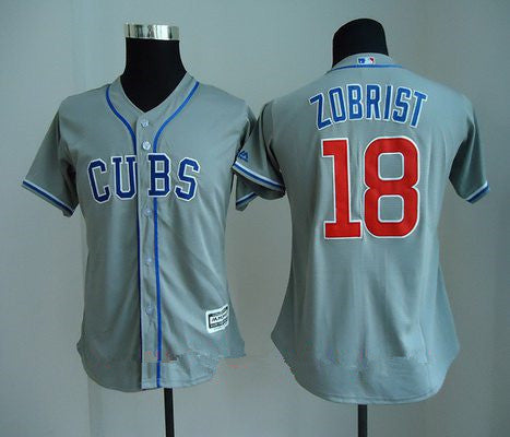Ben Zobrist #18 Chicago Cubs Majestic Womens Cubs Limited Cool Base Jersey - Gray