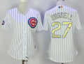 Chicago Cubs #27 Russell Womens 2017 Addison World Series Champions Gold Majestic Limited Cool Base Jersey - White