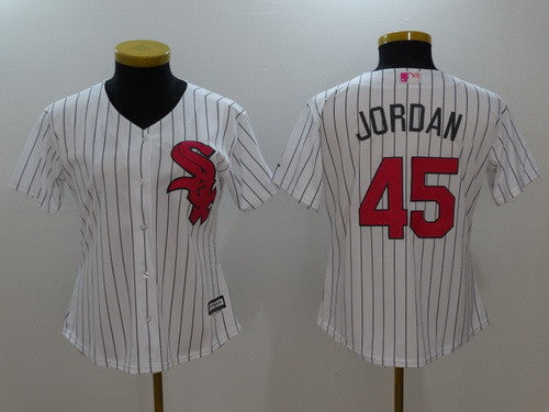 Chicago White Sox #45 Jordan Womens Michael Pink Mothers Day Majestic Limited Cool Base Jersey - White