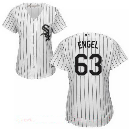 Adam Engel #63 Chicago White Sox Majestic Womens Home Limited Cool Base Jersey - White