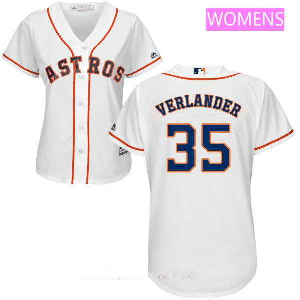 Justin Verlander #35 Houston Astros Majestic Womens Home Limited Cool Base Jersey - White