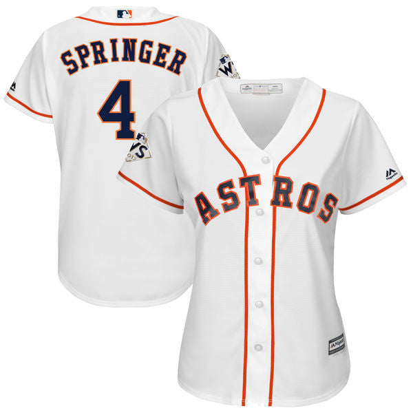 George Springer #4 Houston Astros Womens 2017 Women World Series Bound Limited Cool Base Player Jersey - White