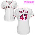 Majestic Womens Los Angeles Of Anaheim Ricky Nolasco Home Cool Base #47 Limited Jersey - White