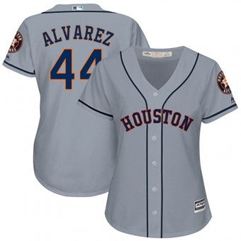 Yordan Alvarez #44 Houston Astros Majestic Womens Limited Cool Base Road Jersey - Gray