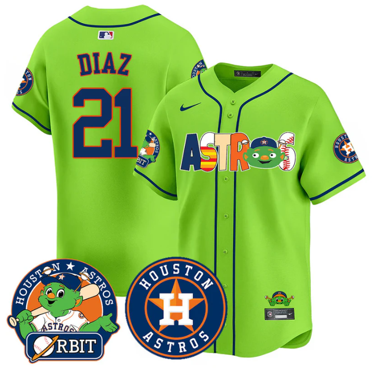 Yainer Diaz #21 Houston Astros Orbit Vapor Premier Limited Jersey - Green
