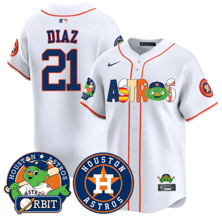 Yainer Diaz #21 Houston Astros Orbit Vapor Premier Limited Jersey - White