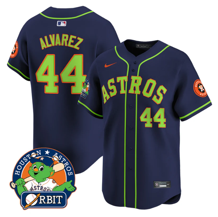 Houston Astros #44 Yordan Lvarez Orbit Patch Vapor Premier Limited V2 Na Jersey