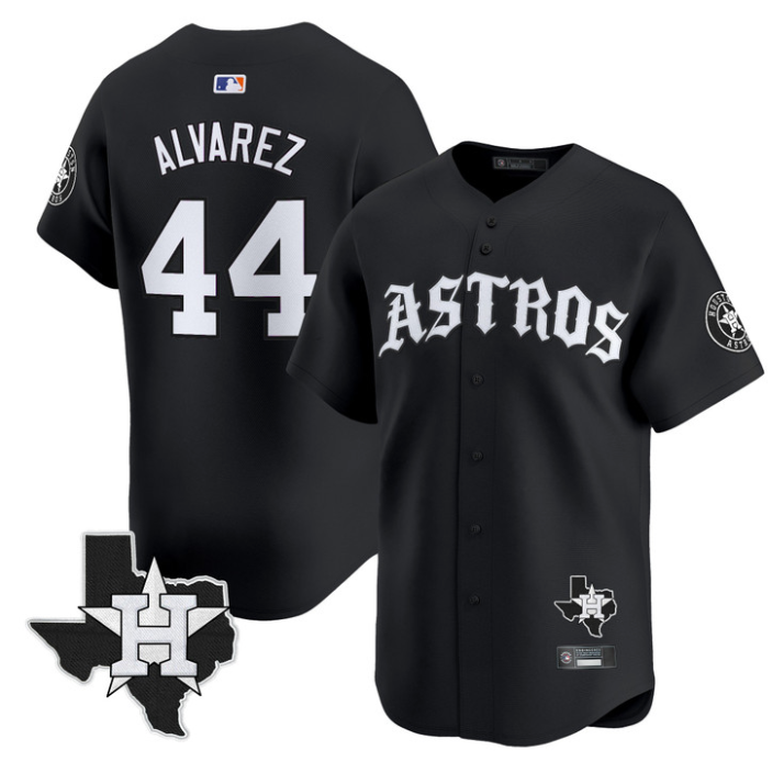 Houston Astros #44 Yordan Lvarez Old English Edition Limited Jersey