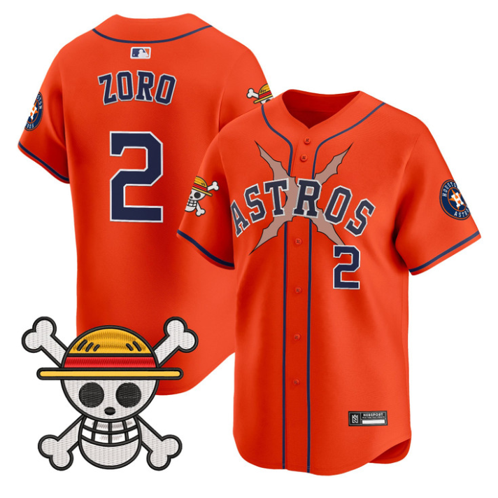 Houston Astros #2 2025 Zoro One Piece Vapor Limited Jersey - Orange